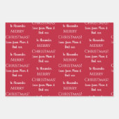 メリーパーソナライズされたクリスマス赤フェスティバル ラッピングペーパーシート (正面3)