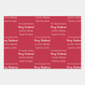 メリーパーソナライズされたクリスマス赤フェスティバル ラッピングペーパーシート (正面)