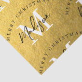 メリーパーソナライズされたクリスマス金箔モノグラム 薄葉紙 (詳細)