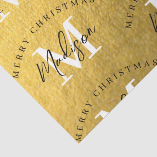 メリーパーソナライズされたクリスマス金箔モノグラム 薄葉紙 (詳細)