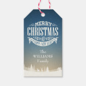 メリーパーソナライズされたクリスマス雪のシーン写真 ギフトタグ (正面)