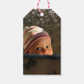 メリーパーソナライズされたクリスマス雪のシーン写真 ギフトタグ (裏面)