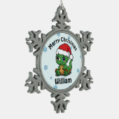 メリーパーソナライズされたクリスマス雪片オーナメント スノーフレークピューターオーナメント (左)