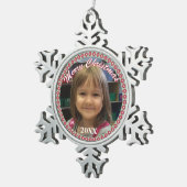 メリーパーソナライズされたクリスマス雪片オーナメント スノーフレークピューターオーナメント (右)