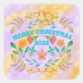 メリーパーソナライズされたクリスマス2023 スクエアシール (正面)