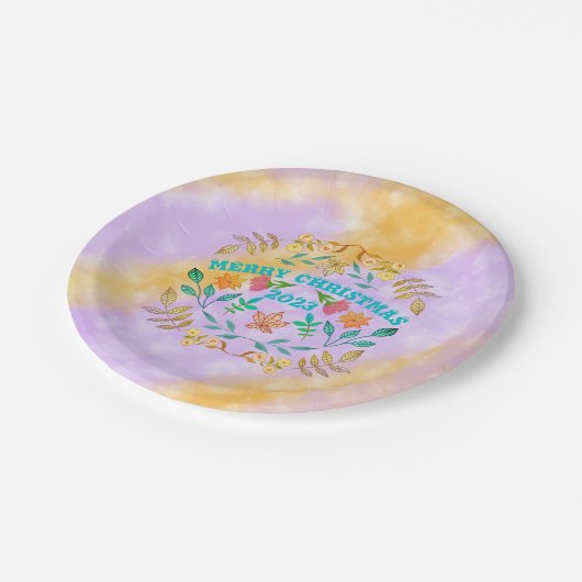 メリーパーソナライズされたクリスマス2023 ペーパープレート (アングル)