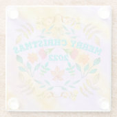 メリーパーソナライズされたクリスマス20XX ガラスコースター (裏面)