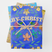 メリーパーソナライズされたクリスマス20XX ラッピングペーパーシート (インサイチュ)