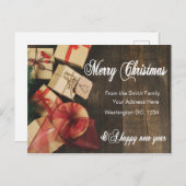 メリーパーソナライズされたクリスマス・カード家族の友人 ポストカード (正面/裏面)