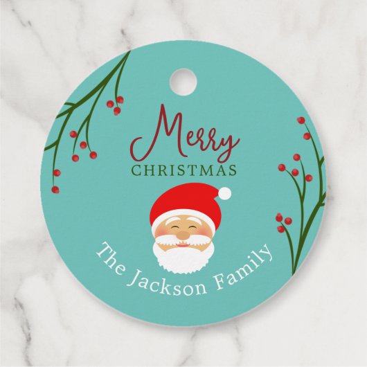 メリーパーソナライズされたクリスマス・ギフトラベル フェイバータグ (裏面)