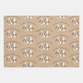 メリーパーソナライズされたクリスマス・クラフト・モノグラム ラッピングペーパーシート (正面3)