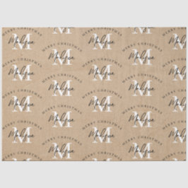 メリーパーソナライズされたクリスマス・クラフト・モノグラム 薄葉紙