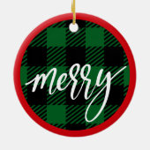 メリーパーソナライズされたクリスマス – クリスマス飾り セラミックオーナメント (裏面)