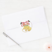 メリーパーソナライズされたクリスマス・ゴールデン小 ラウンドシール (封筒)