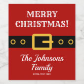 メリーパーソナライズされたクリスマス・サンタクロースのスーツのワイン ワインラベル (シングルラベル)