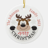メリーパーソナライズされたクリスマス セラミックオーナメント (正面)