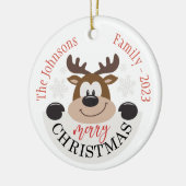 メリーパーソナライズされたクリスマス セラミックオーナメント (左)