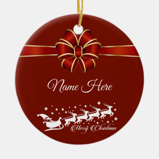 メリーパーソナライズされたクリスマス セラミックオーナメント (正面)