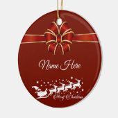 メリーパーソナライズされたクリスマス セラミックオーナメント (左)