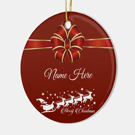 メリーパーソナライズされたクリスマス セラミックオーナメント (左)