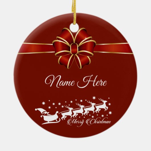 メリーパーソナライズされたクリスマス セラミックオーナメント (裏面)