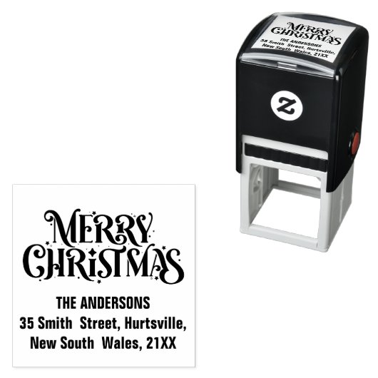 メリーパーソナライズされたクリスマス セルフインキングスタンプ (インサイチュ)
