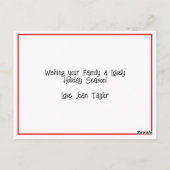 メリーパーソナライズされたクリスマス ポストカード (裏面)