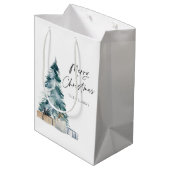 メリーパーソナライズされたクリスマス ミディアムペーパーバッグ (裏面アングル)