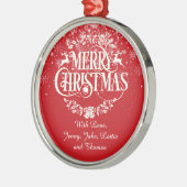 メリーパーソナライズされたクリスマス メタルオーナメント (左)