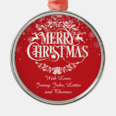 メリーパーソナライズされたクリスマス メタルオーナメント (正面)