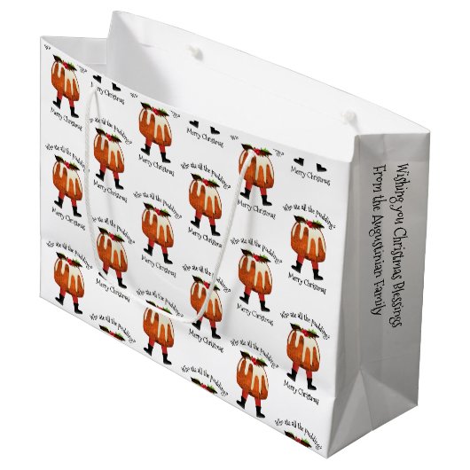 メリーパーソナライズされたクリスマス ラージペーパーバッグ (正面アングル)