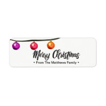 メリーパーソナライズされたクリスマス、家族、水彩画