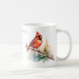 メリーパーソナライズされたクリスマス（鳥）ショウジョウコウカンチョウ コーヒーマグカップ