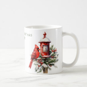 メリーパーソナライズされたクリスマス（鳥）ショウジョウコウカンチョウ コーヒーマグカップ