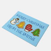 メリーパーソナライズされたクリスマスCookieベルツリークリスマス ドアマット (アングル)