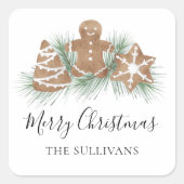 メリーパーソナライズされたクリスマスCookie スクエアシール (正面)