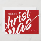 メリーパーソナライズされたスの名モダン前はっきりした赤 シーズンカード (正面)