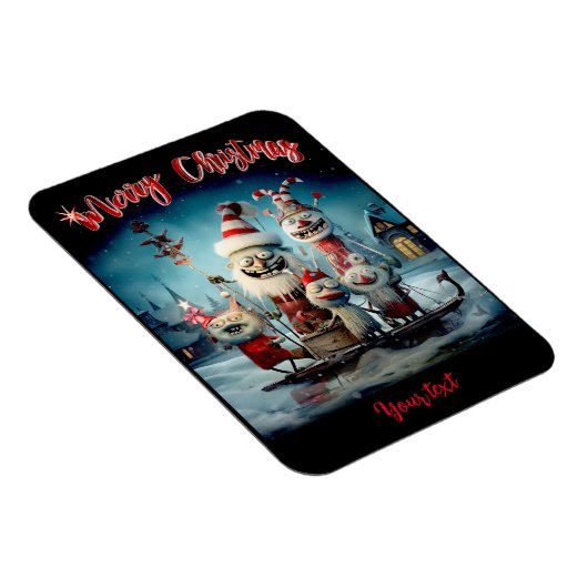 メリーパーソナライズされたスクリスフおもしろいォトマグネット マグネット (右側)