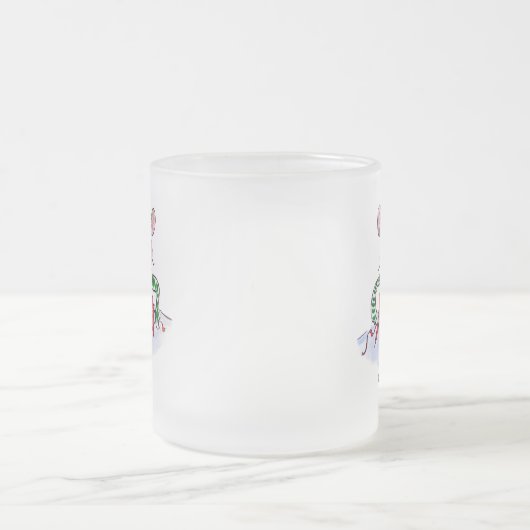 メリーパーソナライズされたスクリスマスチーズマウス フロストグラスマグカップ (中央)