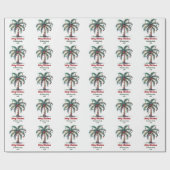 メリーパーソナライズされたスクリスマスパームツリーライト ラッピングペーパー (フラット)