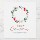 メリーパーソナライズされたスクリスマスワインボトルラベル ワインラベル (シングルラベル)