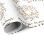 メリーパーソナライズされたスファンシー・クリスマス・金ゴールド・シルバー ラッピングペーパー (ロールコーナー)