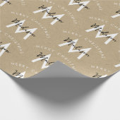 メリーパーソナライズされたスモダンクリスクラフトモノグラム ラッピングペーパー (角)