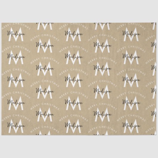 メリーパーソナライズされたスモダンクリスクラフトモノグラム 薄葉紙 (正面)