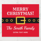 メリーパーソナライズされた・クリスマス・サンタクロースのスーツおもしろい リキュールボトルラベル (シングルラベル)