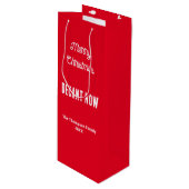 メリーパーソナライズされた・クリスマス・デカント今は赤 ワインギフトバッグ (正面アングル)