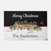 メリーパーソナライズされた・クリスマス・フライ釣りマス ドアマット (正面)