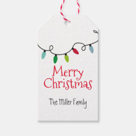 メリーパーソナライズされた・クリスマス・ライト ギフトタグ