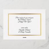 メリーパーソナライズされた・クリスマス・レッド・グリーティング |写真 箔シーズンカード (裏面)