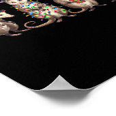 メリーヒスマスオポッサムクリスマスサンタハットクリスマスリグ ポスター (角)